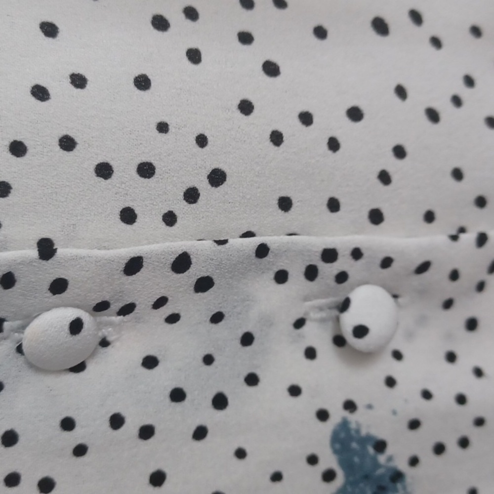 RW&CO Semi Sheer Dot & Floral Round Neck Blouse- Sz. Sm - Picture 4 of 12